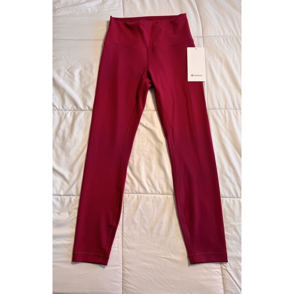 New Lululemon Wunder Train HR Tight 25" Size 6 Berry Rumble Leggings workout